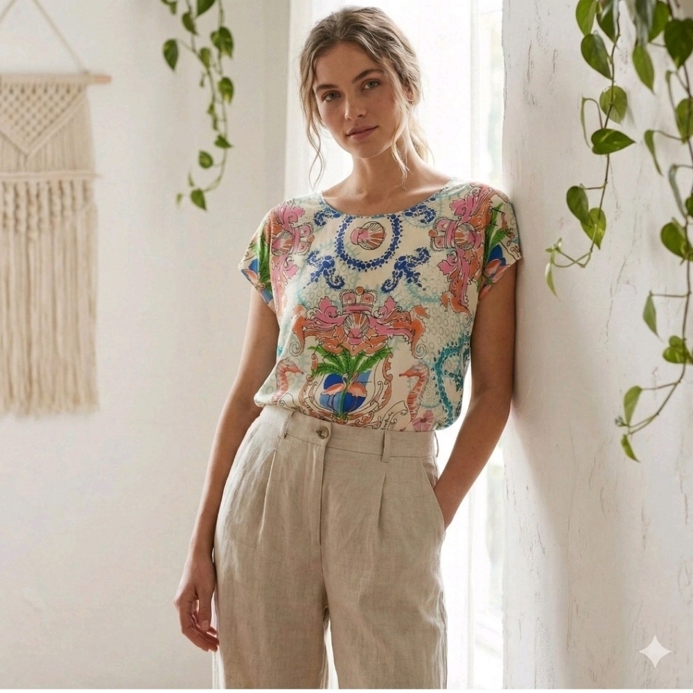 Anthropologie NWTs Collette Dinnigan 100% Silk Top